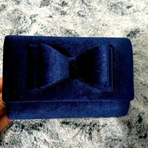 Navy blue suede purse